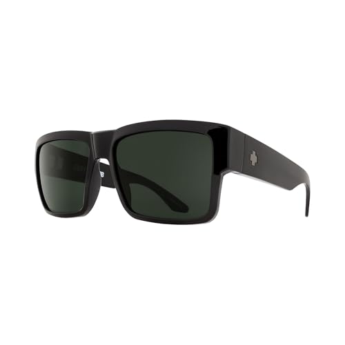 Spy Cyrus 673180038863 58 MM Black/HD Plus Grey Green Square Sunglasses for Men +Bundle with Accessory Eyewear Kit
