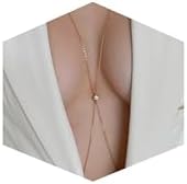 14K Gold Plated Sexy Body Chains for Women, Layered Rhinestone Cr...