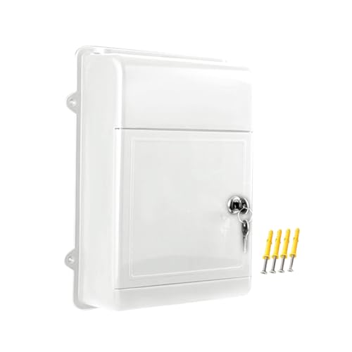 Colcolo Boîte aux lettres murale, boîte aux lettres arrière creuse, boîte aux lettres verrouillable de grande capacité pour l'extérieur, l'école, la rue, Blanc