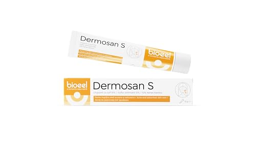 Dermosan Crema allo Zolfo per viso Unguento Anti - Imperfezioni, Anti Brufoli, Punti Neri per Pelle Grassa, con Tendenza Acneica, 70g