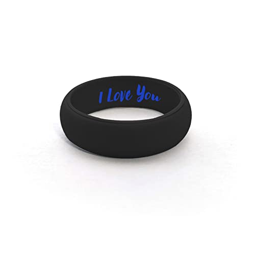 CUSTOM ENGRAVED Womens Silicone Wedding Band Active Athletic Ring - Personalize Any Text, Symbol, Image - SHIPS NEXT DAY4