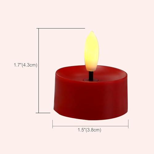 Image of QIDEA Red LED Battery Operated Tea Lights 12 Pack for Halloween Xmas Decor