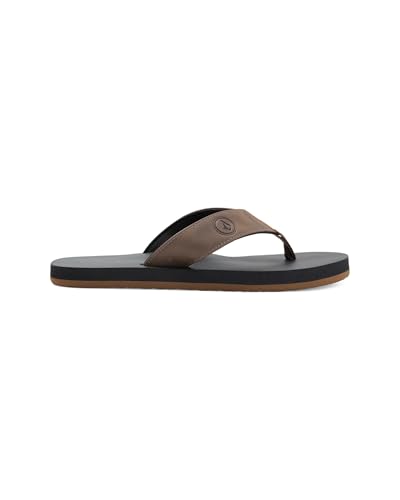 Image of Volcom Men's Daycation Flip Flop Sandal - Soft Brushed Recliner Comfort Foam Footbed, Black /Black, 8