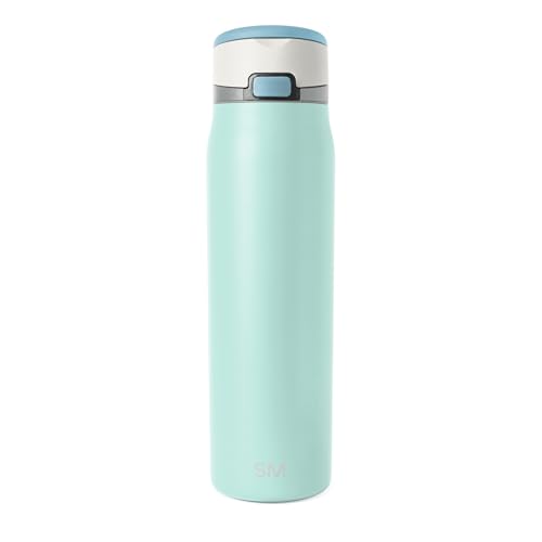 Image of Simple Modern Water Bottle with Straw & Handle | 30oz | Blue | Mesa Loop Insulated Water Bottle for School, Sports, Travel | Leak Proof, Stainless Steel | Seaside Coast
