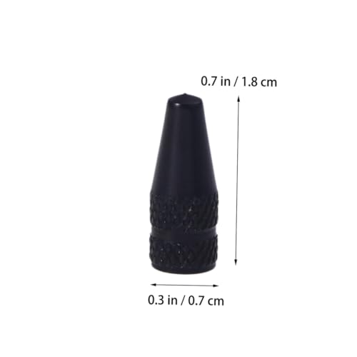 Totority 6 Pcs Tapones de Válvula Francés Aluminio Negro Antiarrastre miniatura 2