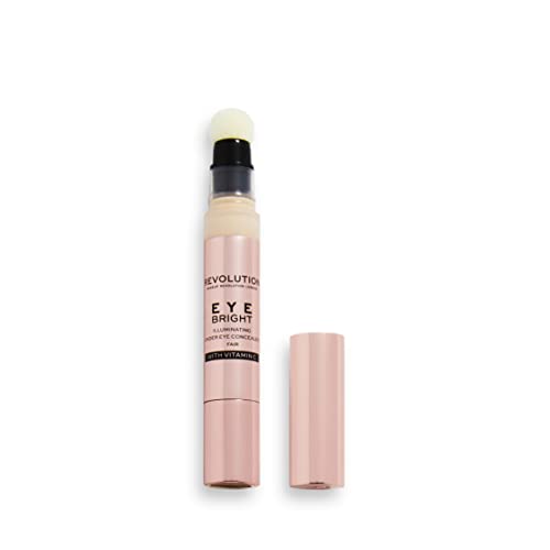Makeup Revolution Eye Bright Concealer, Buildable Coverage, Dewy Finish, Fair, 3Ml #TOP1