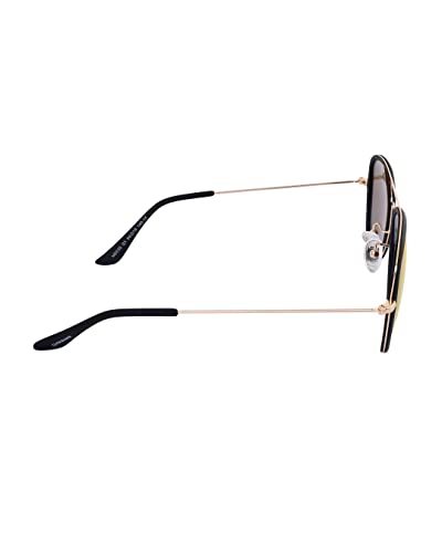 Image of Giordano Unisex Aviator Polarized UV Protected Sunglasses, 54 Mm, Gold