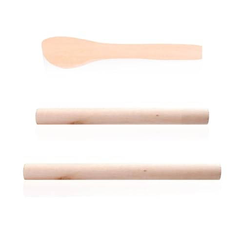 2 Nudelhölzer aus Holz, 1 Knödelschneider aus Holz, Nudelholz für Knödelverpackungen, Antihaft-Pressnadel, Teigroller, Teigausroller, Backwerkzeuge