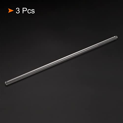 meccanixity 33 borosilicate glass stick 98434 length 6mm dia stir rod mixing tools with both ends round for lab kitchen science 3pcs