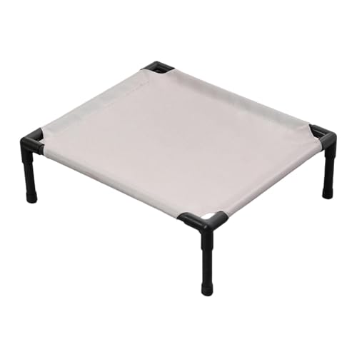 predolo Cuccia Rialzata per Cani, Amaca per Gatti Portatile, Cuccia per Gatti e Cani da Interno e Esterno, Accessorio d'Arredo, Lettino per Gatti per Giardino, Terrazza, Patio, Grigio Chiaro, L