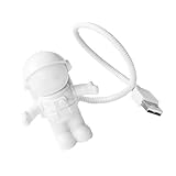 Conception Flexible USB: La lampe LED astronaute USB flexible permet d'ajuster la lumière à la position souhaitée, offrant un éclairage personnalisé pour la lecture ou le travail sur ordinateur sans gêner l'utilisateur ou son