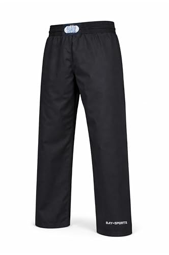 BAY Israelix Kampfsporthose Karatehose Kickboxhose Krav MAGA lang Schwarz aus 100% Baumwolle Damen Herren Kinder Erwachsene Mädchen Jungen Größe XXL (200)