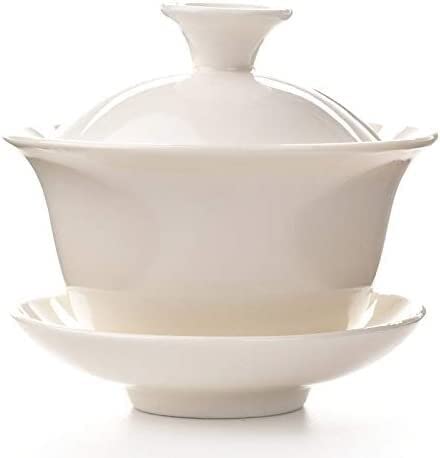 Tazza, Ciotola coperta, Tazza da tè, Ciotola da tè, Grande servizio da tè, Ciotola da tè in porcellana blu e bianca, Ciotola a tre mani in porcellana bianca in ceramica, Pentola a mano, Ciotola da t