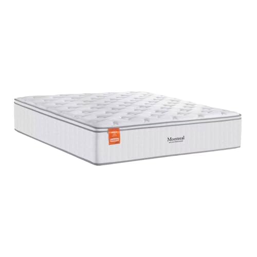 Inducol Montreal Colchão de Casal com Molas Ensacadas, Europillow, Branco, 188x138x28cm, Suporta até 150kg, Revestimento em Malha Poliéster