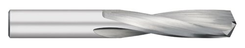 Titan TC20017 Solid Carbide Drill, Stub Length, 15 Degree Angle Helix, Uncoated, 17/64" Size, 135 Degree Angle Split Point, 1-1/4" Flute Length, 2-1/2" Overall Length