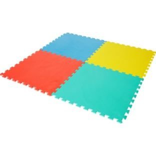 Chad Valley Four Colourful Interlocking Foam Protector Tumbler Mats. Set of Four Mats for Kids, Indoor and Outdoor Use