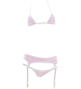 QNCLO Women's Sexy Cosplay Three Point Bikini Underwear Japanese Anime Kawaii Cute Hollow Out Swi...