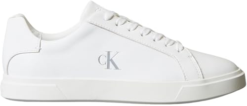 Calvin Klein Sneaker con Suela Cupsole Mujer Low Pro de Piel, Blanco (Triple Bright White), 37