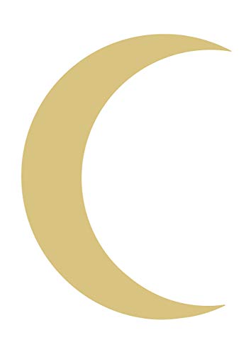 Crescent Moon Cutout Unfinished Wood Home Decor Nursery Kids Room Special Occasion Door Hanger MDF Shape Canvas Style 1