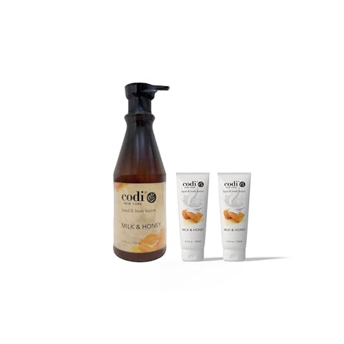 Generic CodiNCodi Hand & Body Lotion – Milk & Honey 750 ml Bottle and 2 Tubes – Professional Size Moisturizer with Natural Extracts – Hydrating, Non-Greasy Formula for All Skin Types