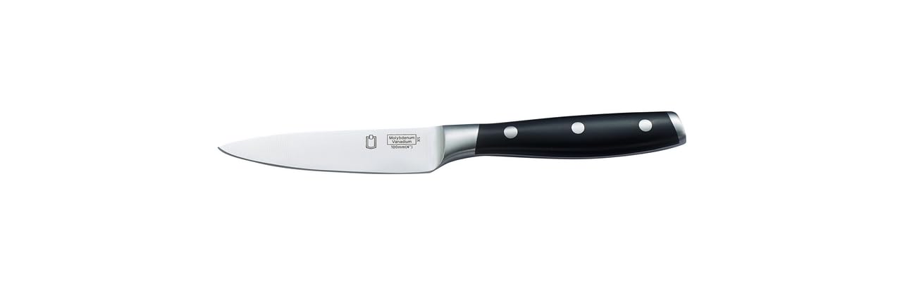 Metro - Coltello sbucciatore professionale, lunghezza lama 10 cm, in acciaio al vanadio molibdeno, coltello da frutta e verdura