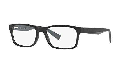 Image of Armani Exchange Mens AX3038F Low Bridge Fit Rectangular Prescription Eyewear Frames