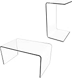 VDGPWA Acrylic Coffee Table, 24' L x 14' W x 12' H x 1/2' Thick Modern Waterfall Center Table for Living Room, Rectangle Lucite Coffee Table Acrylic Furniture Clear Table