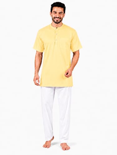 Image of Men's Cotton Halfsleeve Short Kurta for Summer