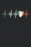  Irlanda Línea de pulso cardíaco ECG Frecuencia cardíaca: Cuaderno punteado, DIN A5 (13,97x21,59 cm), 120 páginas, papel color crema, cubierta mate