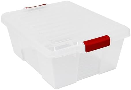 Latch Storage Container Organizer Bin 21" L x 16" W x 8" - Clear (pack 6)