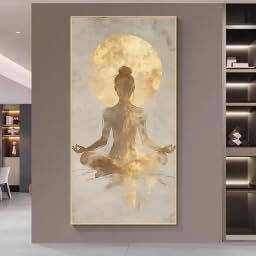 Affiche Bouddha zen grande toile de décoration murale yoga 70x140cm