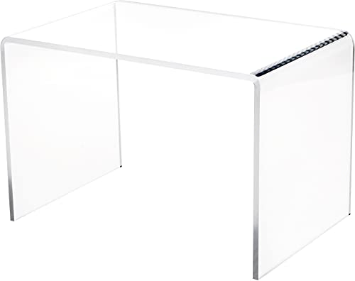 Plymor Clear Acrylic Small Rectangular Display Riser, 7" X 10.5" X 7" (1/4 Inch Thick) #TOP30