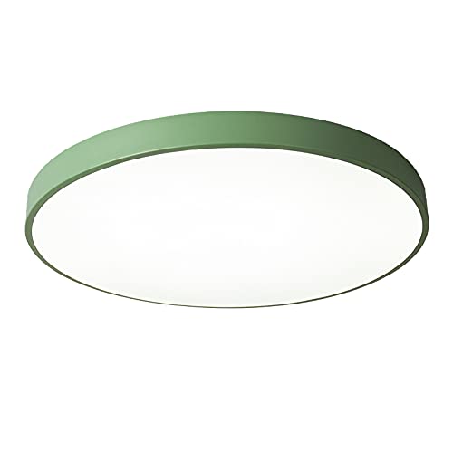 Plafoniera LED Rotonda, Lampada da soffitto Moderna nordica per cameretta dei Bambini, Verde + dimmerazione Continua - 23 cm 12 W