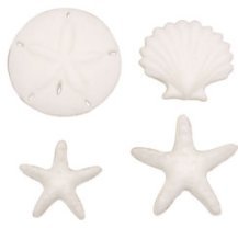 24pk Beachcomber Cupcake Dessert Sugar Decoration Toppers with Sparkle Flakes & Decorating Stickers