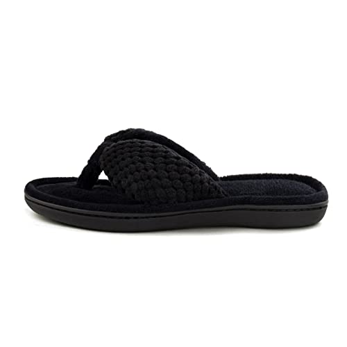Ultraideas Women's Popcorn Flip Flop House Slipper With Memory Foam (Black, Size 9-10) #TOP6