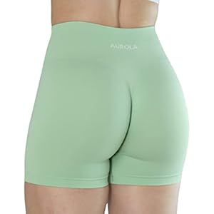 AUROLA Dream Collection Workout Shorts for Women High Waist Seamless Scrunch Athletic Running Gym Yoga Active Shorts Black