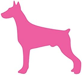 Doberman - Calcomanía para amantes de los perros, refugio para cachorros, auto, camión, SUV, computadora portátil (4.5 pulgadas, rosa)