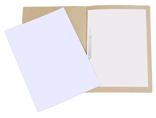 Pasta com Grampo Trilho, Polycart, Papel Cartão, Ofício, 210x297mm, Branca, Pacote com 20