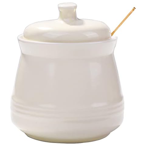 Sugar Bowl with Lid and Spoon, Ceramic Sugar Bowl,Multi-Function Sugar Container Spice Container Salt Jar Condiment Bowls Sugar Jar for Kitchen Storage Organization (Yellow) Cover