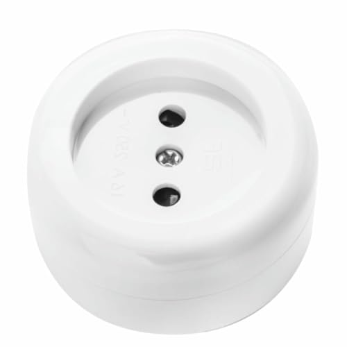 Base   base de superficie redonda 10/16 A, ideal para conexiones eléctricas, fabricada en material resistente, fácil instalación