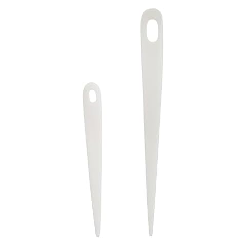 Lahumzco Handmade Set of 2 Nalbinding Bone Needle with Large Eyed Binding Tool, Multipurpose Weaving Knitting Stitching Needles for Craft Work (3.5 and 5 inch) Cover
