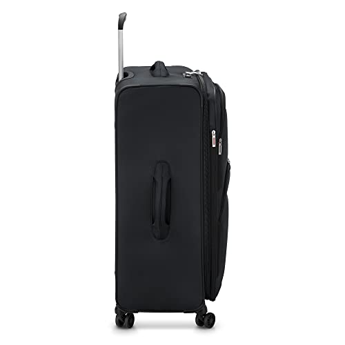 Delsey Paris Sky Max 2.0 Softside Expandable Luggage With Spinner Wheels, Black, Checked-Large, 28 Inch #TOP4