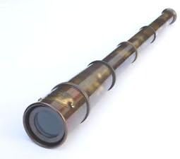 16" Pocket Telescope in Antiquated Finish - Handheld Spyglass - Nautical Decor