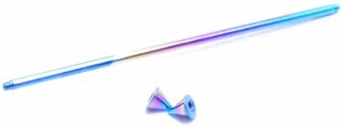 [グリーンピアッシング] レインボーチタンメガバーベル（コーン）/16ゲージ