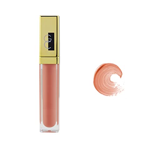 Gerard Cosmetics Color Your Smile Lighted Lip Gloss - Creamy and Pigmented Formula - Suitable for All Skin Tones - Incredibly Glossy Finish - Color Makes Teeth Appear Whiter - Nude - 0.23 oz
