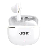 SIMIFLY Wireless Earbuds with ENC Call Noise Reduction, True Wireless Bluetooth 5.3, in-Ear Headphones with Charging Case, White