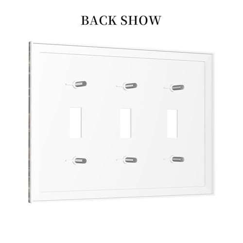 Decorative Switch Plate Covers Black Gold Jellyfish Squid Deep Sea Creatures 3 Gang Light Switch Cover Plate Triple Toggle Wall Plate Light Switch Covers for Bedroom Home Decor