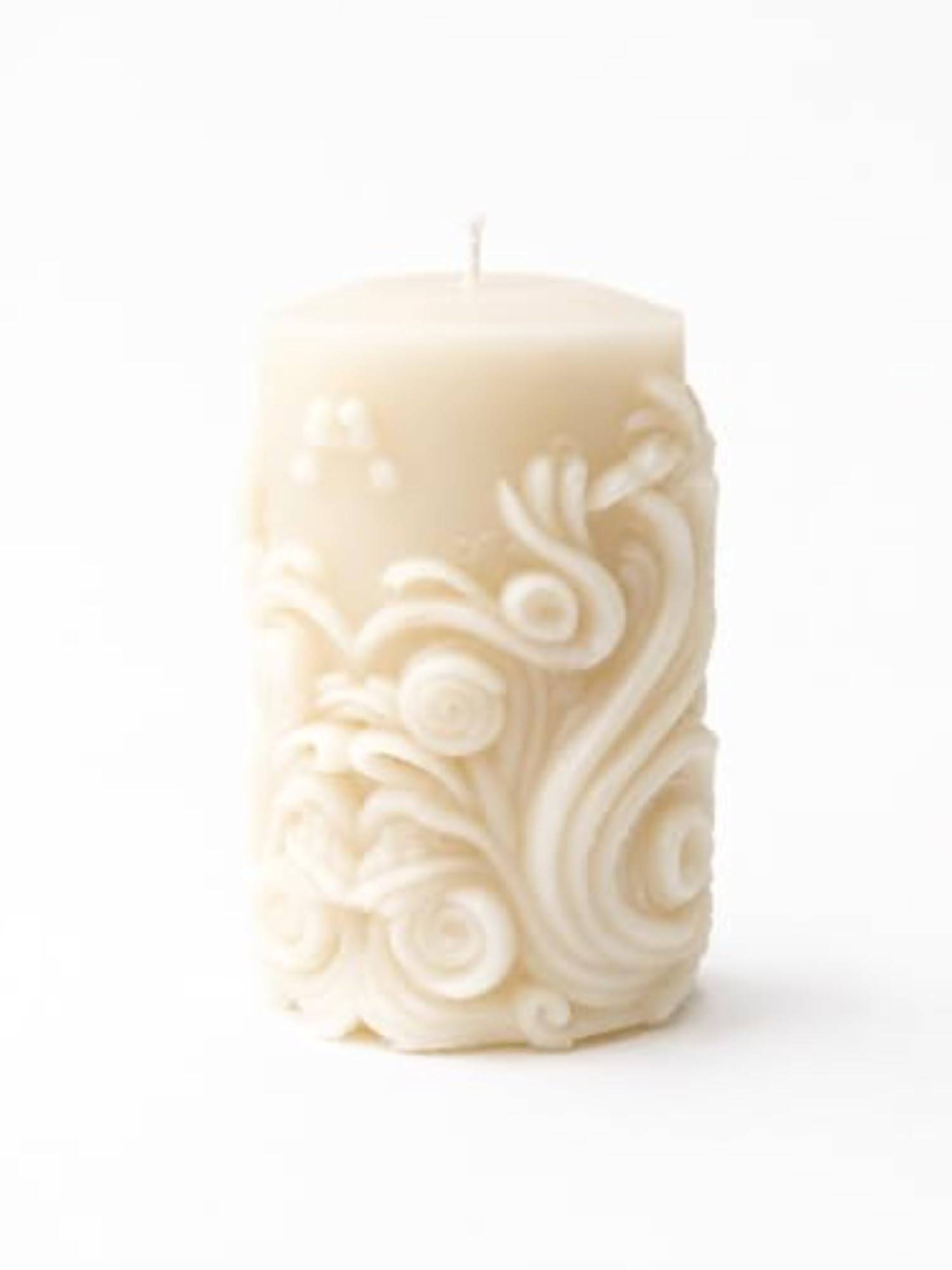 French Vanilla Scented Soy Wax Candle, Decorative Pillar Gift