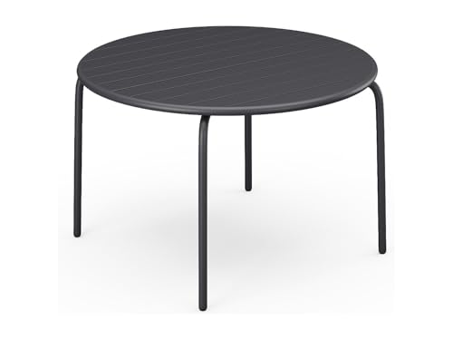Vente unique MIRMANDE   Mesa Redonda de jardÌn (110 cm), Color Gris Oscuro