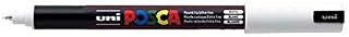 PC-1MRPosca White Paint Marker Pens Ultra Fine 0.7mm Calibre Nib Tip Writes On Any Surface Fabric Glass Stone Metal Wood Plastic (Pack Of 3)